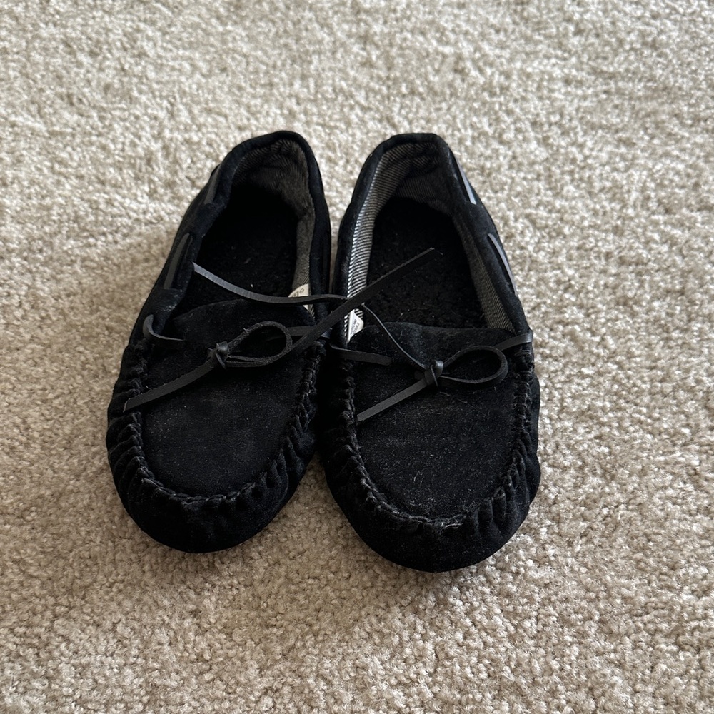 Kids Black Moccasins
